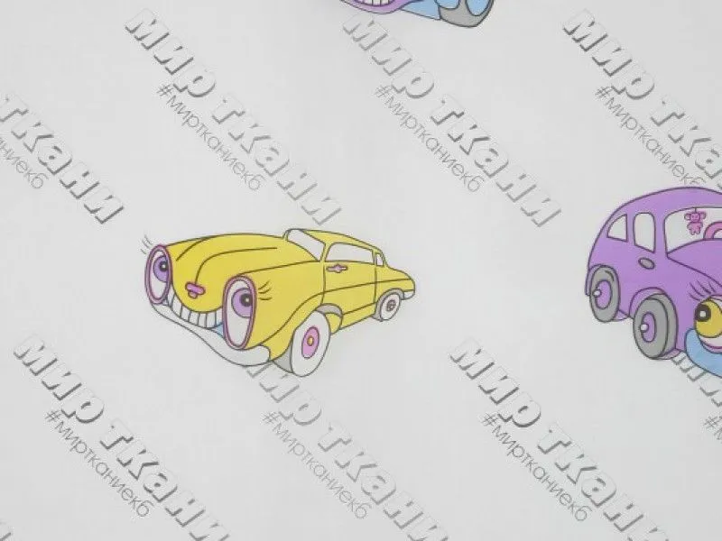 Органза набивная "Тачки" арт.7021