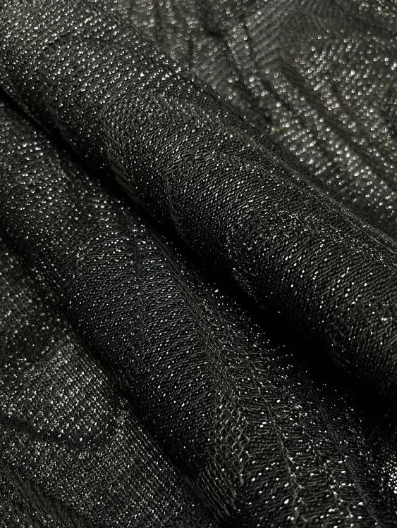 Трикотаж жаккард металлик арт.11194 цвет чёрный Desigual