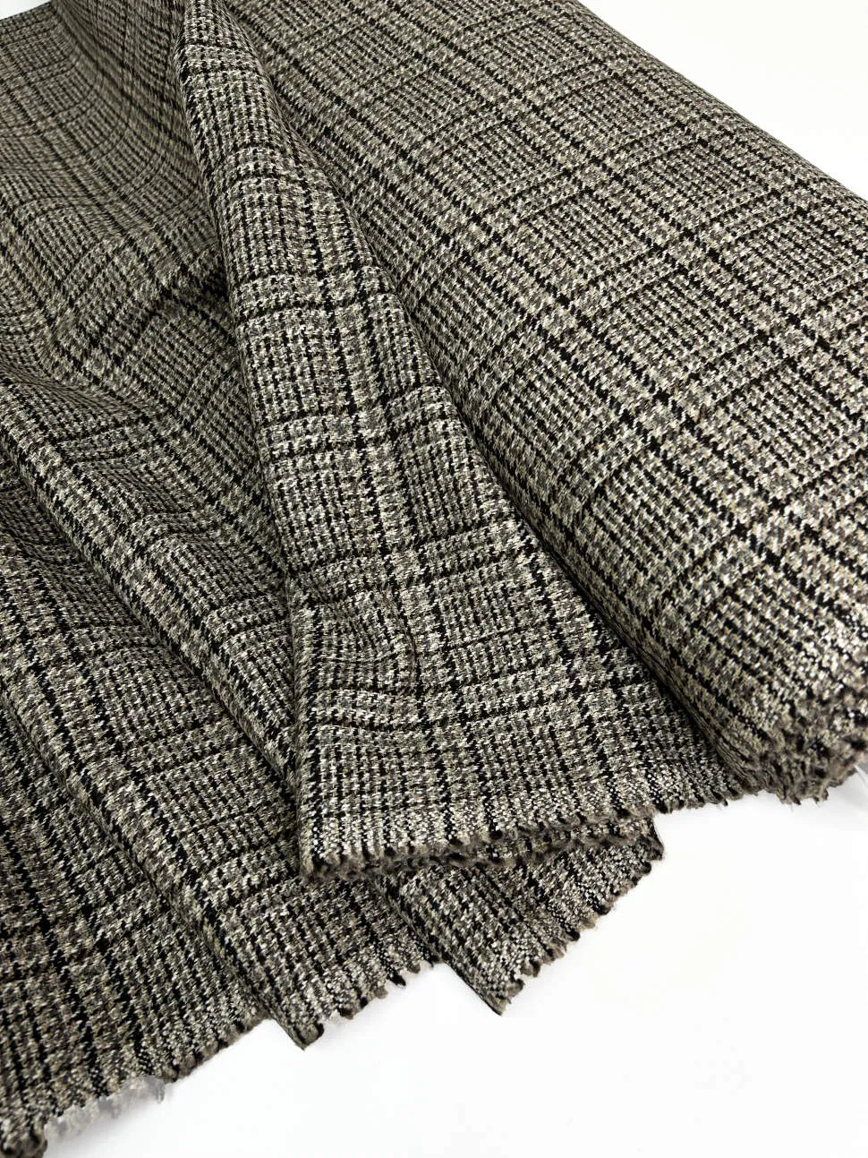 Ткань костюмная "Стура" клетка коричневая