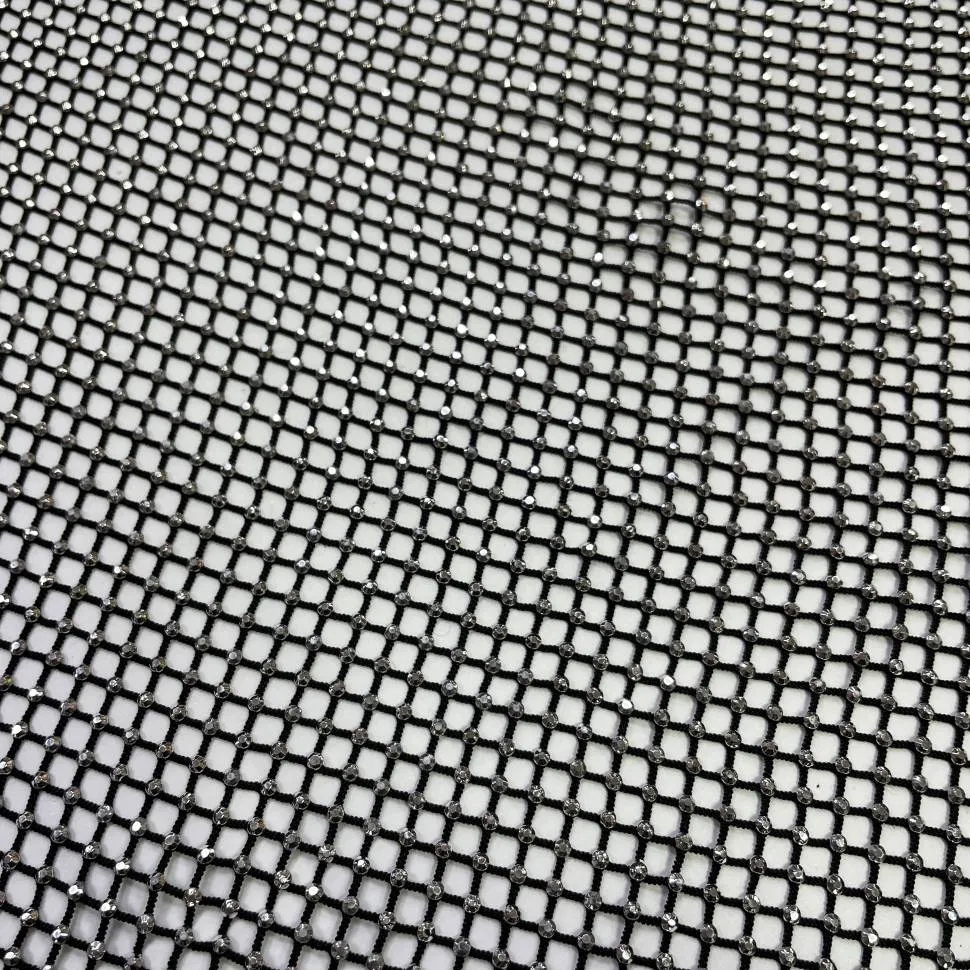 Сетка крупная со стразами арт.33-10261 чёрная