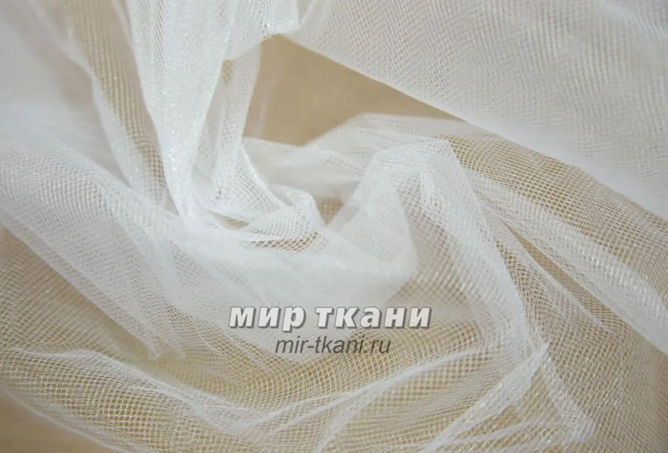 Сетка с блеском цвет белый