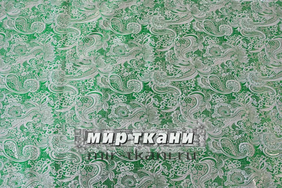 Парча жаккард "Версаль" цвет зелёный
