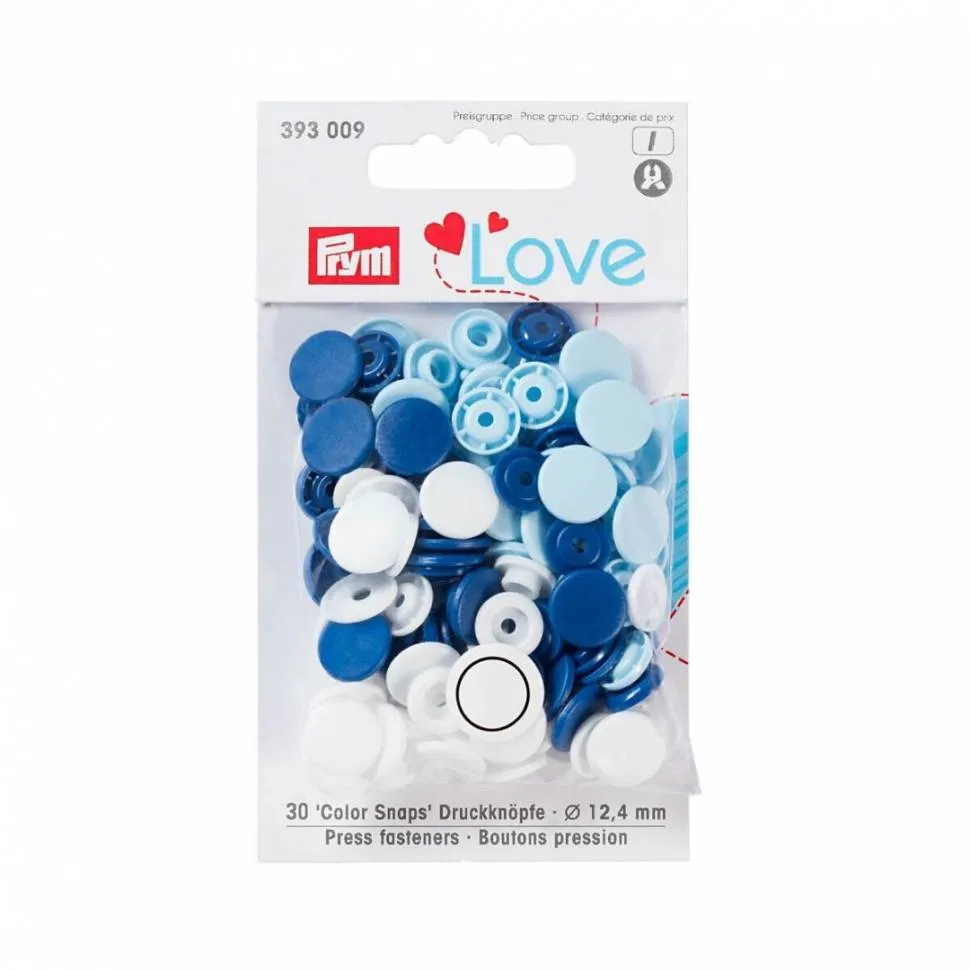 Kнопки Color Snaps PrymLove, синий/голубой/белый цв