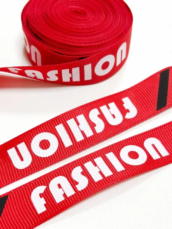 Тесьма репс. 1,9см "FASHION" крас/бел/чер.