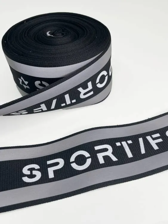Тесьма светоотражающая 50мм, черный "SPORT/FS"