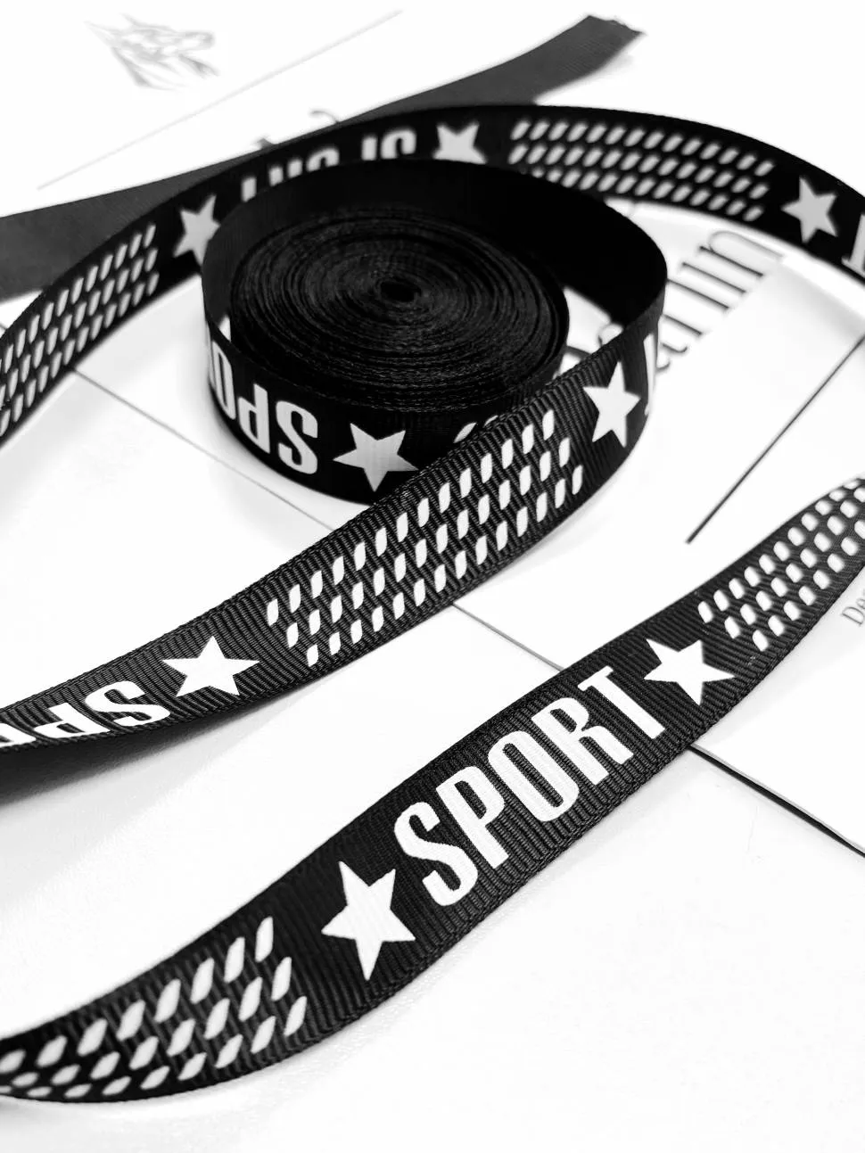 Тесьма репс.  2,0см "SPORT" черн/белый