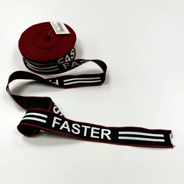 Тесьма отделочная 30мм "FASTER" чер/крас/бел