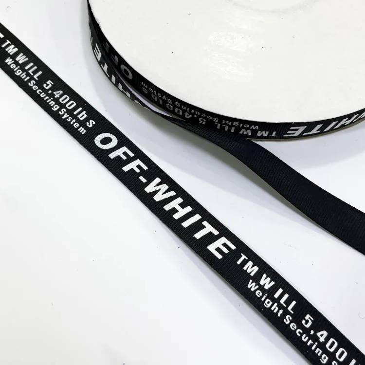 Тесьма репс.1,5см "OFF-WHITE" черный