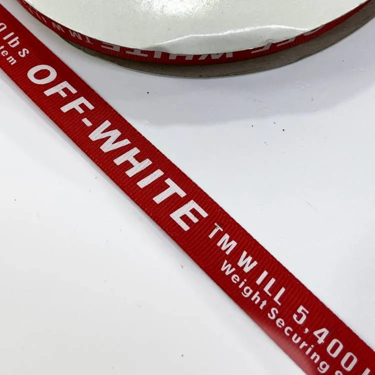 Тесьма репс.1,5см "OFF-WHITE" красный