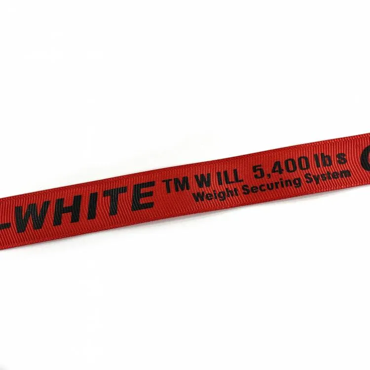 Тесьма репс.2,0см "OFF-WHITE" красный