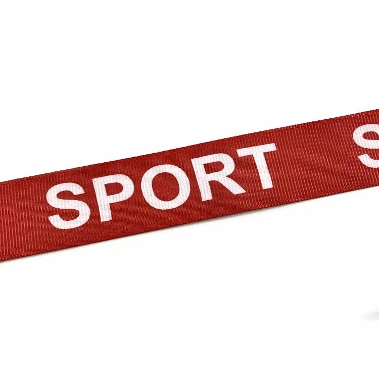Тесьма репс. 2,5см "SPORT" красный 91м