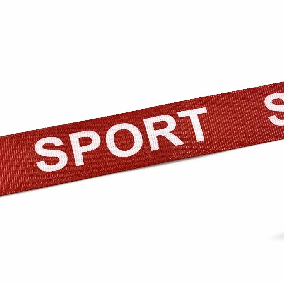 Тесьма репс. 2,5см "SPORT" красный 91м