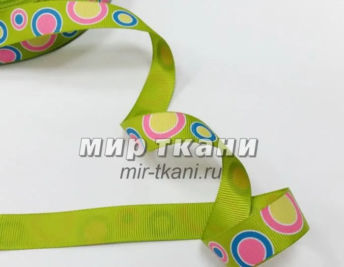 Тесьма репс. 1,5см "Пузыри" зеленый