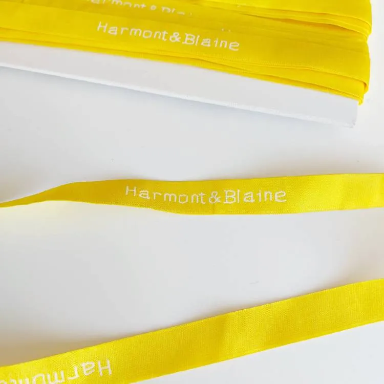 Тесьма брендовая 16мм Harmont & Biane желтая  Италия