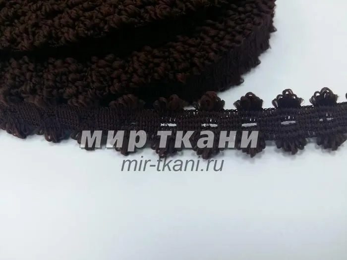 Тесьма вязаная коричневый 20мм