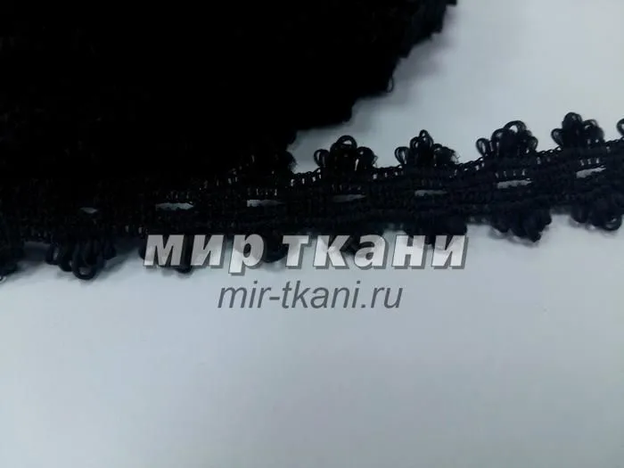 Тесьма вязаная чёрный 20мм