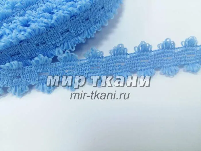 Тесьма вязаная голубой 20мм