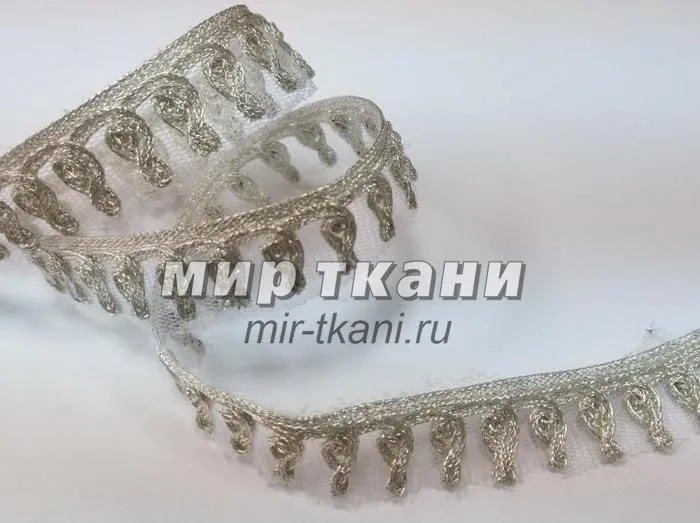 Тесьма  декоративная арт.№8222 2,0см. серебро 18,4м.