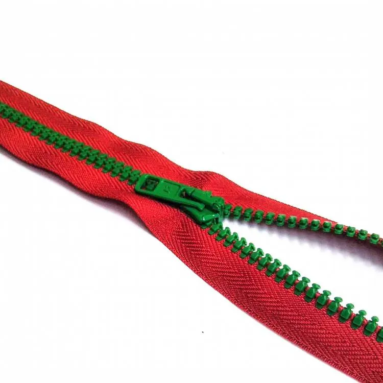 Молния BICOLOR "трактор"70см (008 красный/050яр.зеленый) разъем.(1зам,Т6) (2076)